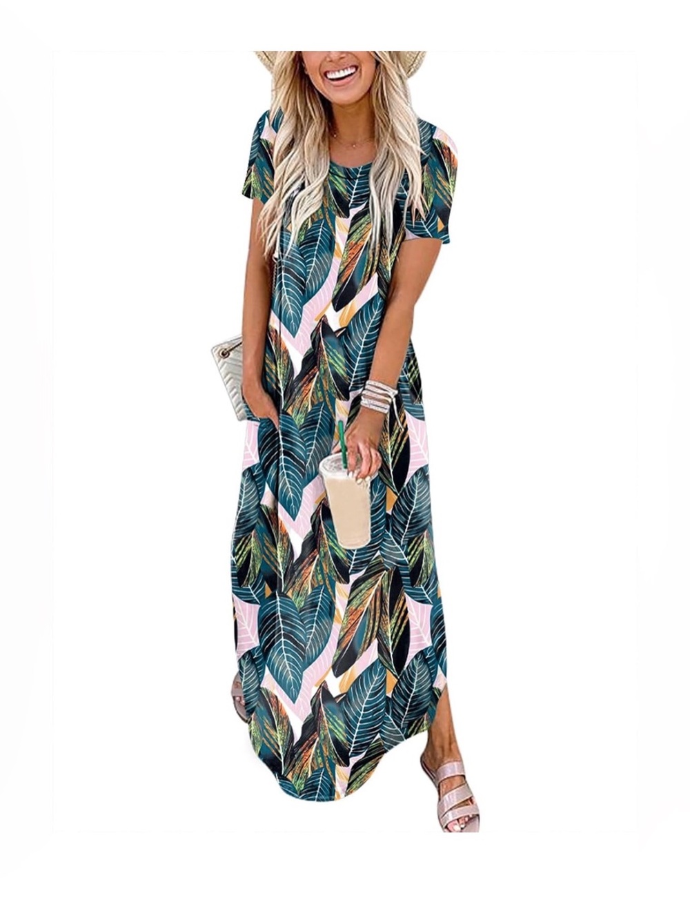 ๐ Summer Maxi Short Sleeve Casual Loose Dress - Picture 1 of 3